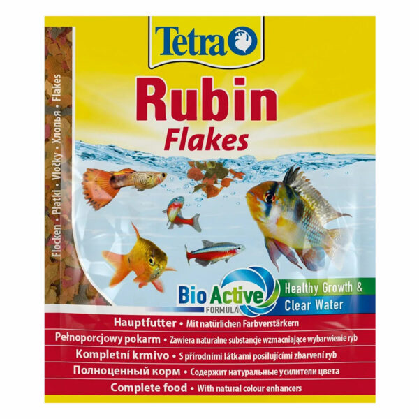 Фото Tetra Rubin Flakes корм для всех видов тропических рыб, для усиления окраса, 12 г
